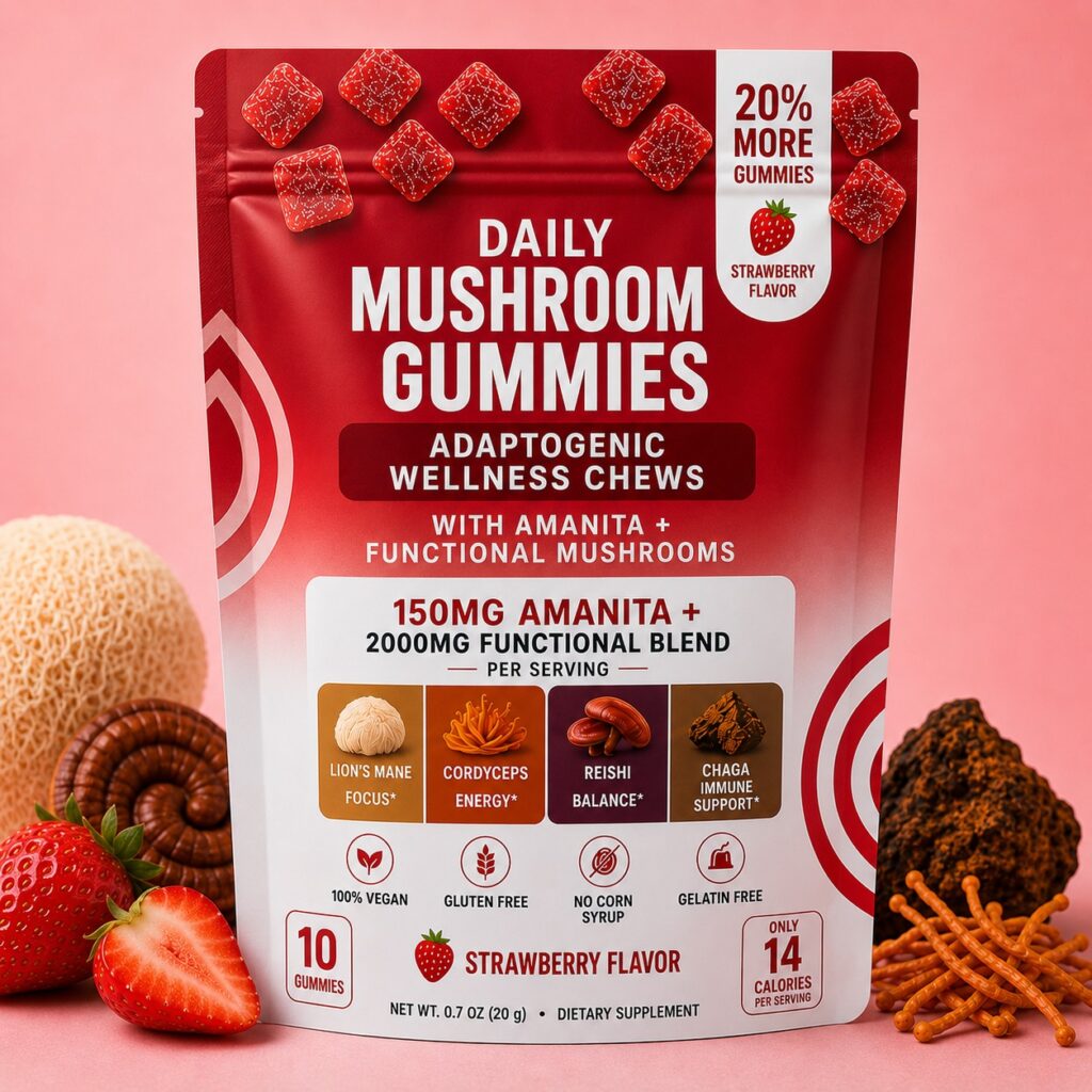 Daily Mushroom Gummies - Adaptogenic Wellness Chews